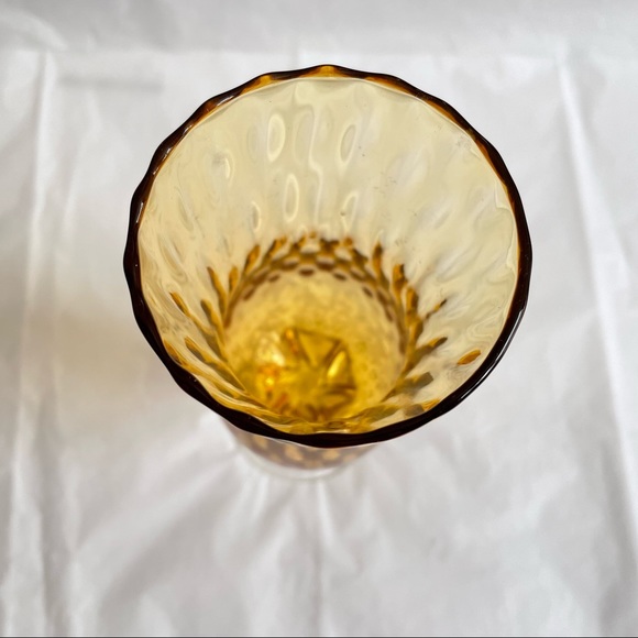 Vintage 1950's Amber Art Glass Midcentury Modern Empoli Italian Style Vase - Picture 3 of 9
